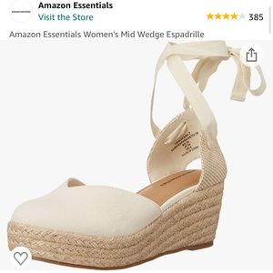 Very cute Amazon Essentials Women's Mid Wedge Espadrille, size 8, recommend 8.5